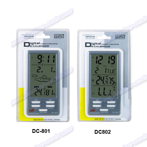 Hygro-Thermometer with Clock & Calendar function DC801,DC802
