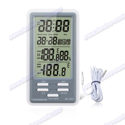 Hygro-Thermometer with Clock & Calendar function DC801,DC802
