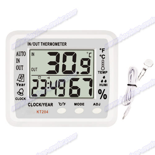 Thermo-Hygrometer with Clock & Calendar KT202,KT204