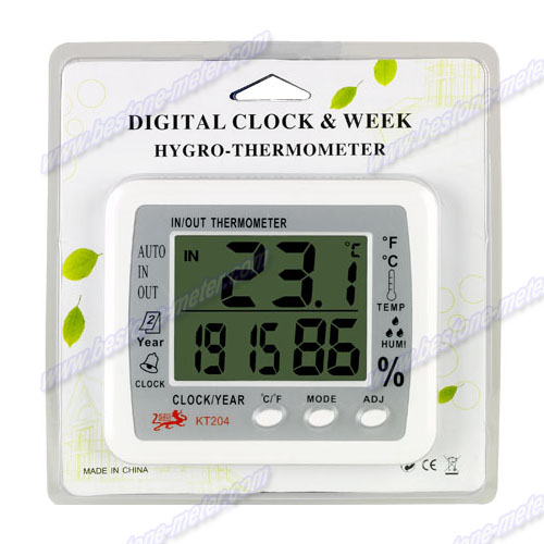 Thermo-Hygrometer with Clock & Calendar KT202,KT204