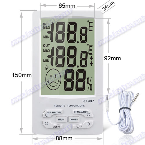 Thermo-Hygrometer with Clock KT907