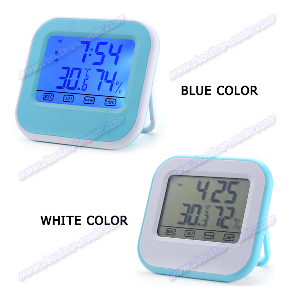Touch Screen,Thermo-Hygrometer with Clock and Date TH026